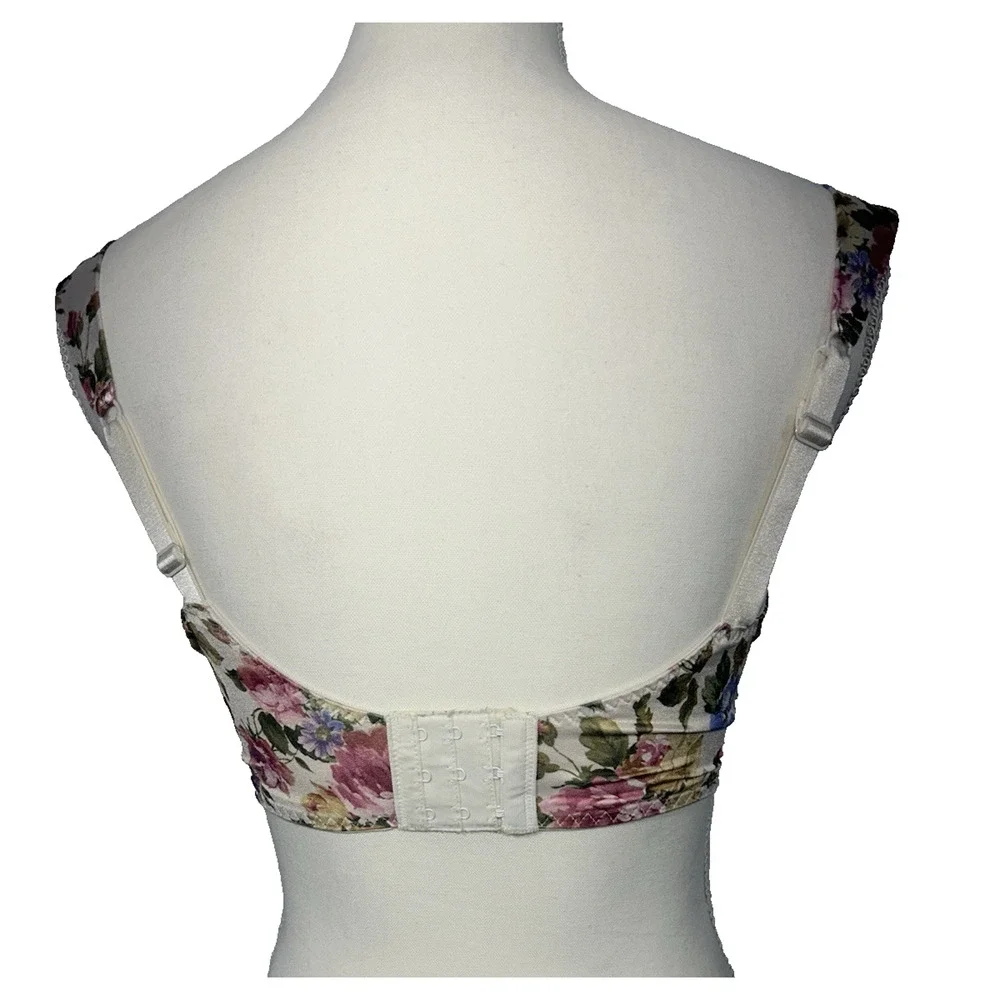 Vintage Maidenform Heartstrings Underwire‎ Satin Lace Floral 34DD